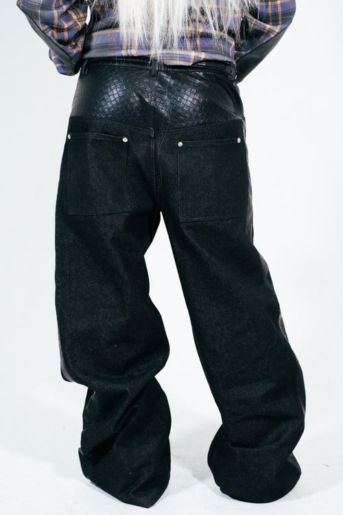 Agape Woven Leather Denim